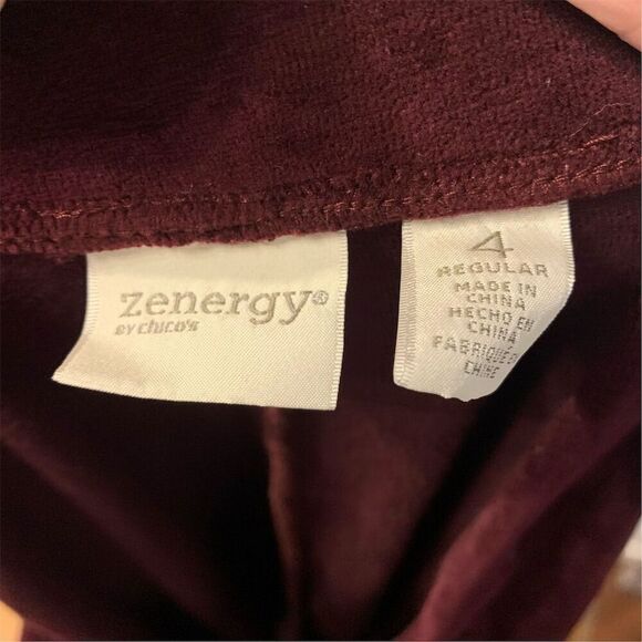 Chico’s Plus Size Women's Burgundy Straight Leg Pants Size 4 Casual Solid - Picture 6 of 7